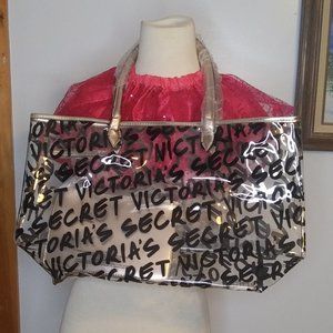 VICTORIA’S SECRET Clear Logo Graffiti Tote